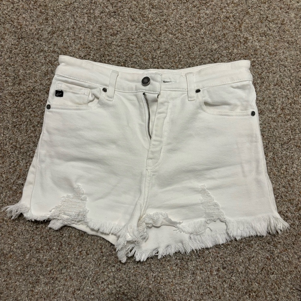 white denim shorts